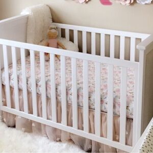 Pottery Barn Kids Pink Bedding Skirt and Sheet